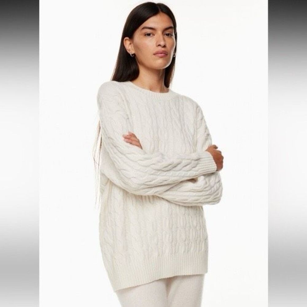 The Group X Babaton Hemisphere Sweater Ivory Merino Wool Sz 2 Oversized, Luxury
